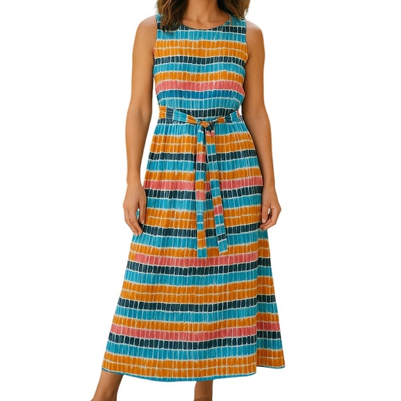 crown & ivy Dresses & Skirts - Harbor Island Signature Striped Multicolor Sleeveless Maxi Dress